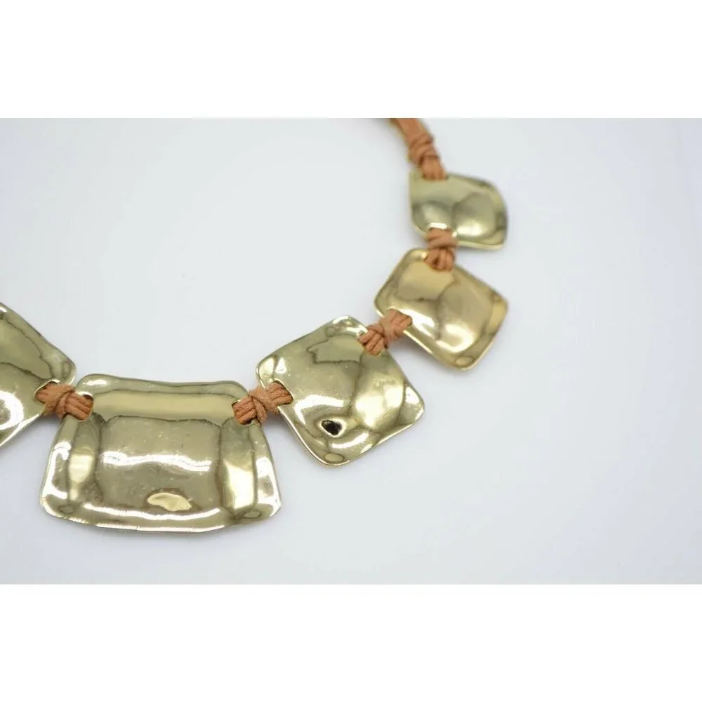 St Thomas Gold Graduated Disc Statement Necklace